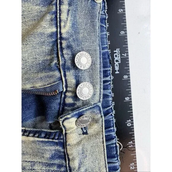 Hengsheng Jeans Women's Size 30 Light Wash Denim Patchwork Straight Leg Jeans - Picture 12 of 16